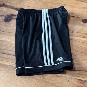 Adidas Black Shorts with White Stripes
